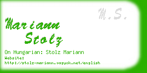 mariann stolz business card